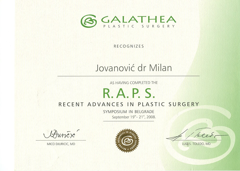 Diploma hirurga, sertifikat, RAPS
