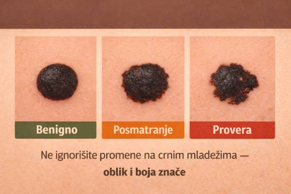 Vizuelni primeri crnih mladeža sa oznakama rizika