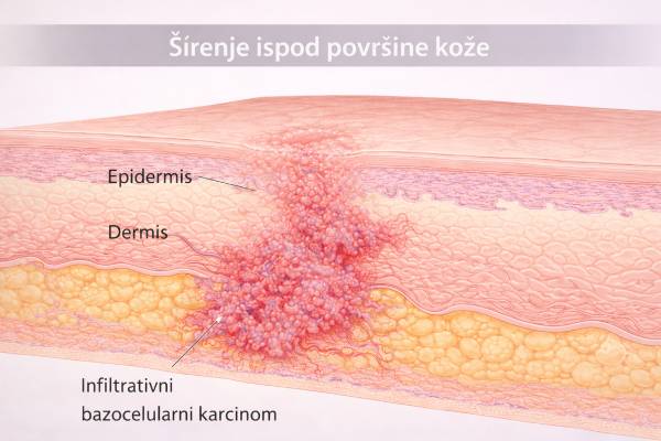Infiltrativni bazocelularni karcinom koji prodire u dublje slojeve kože