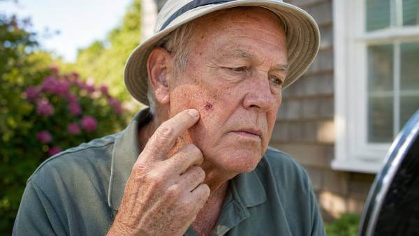 Sumnjiva promena na koži koju pregleda dermatolog ili plastični hirurg
